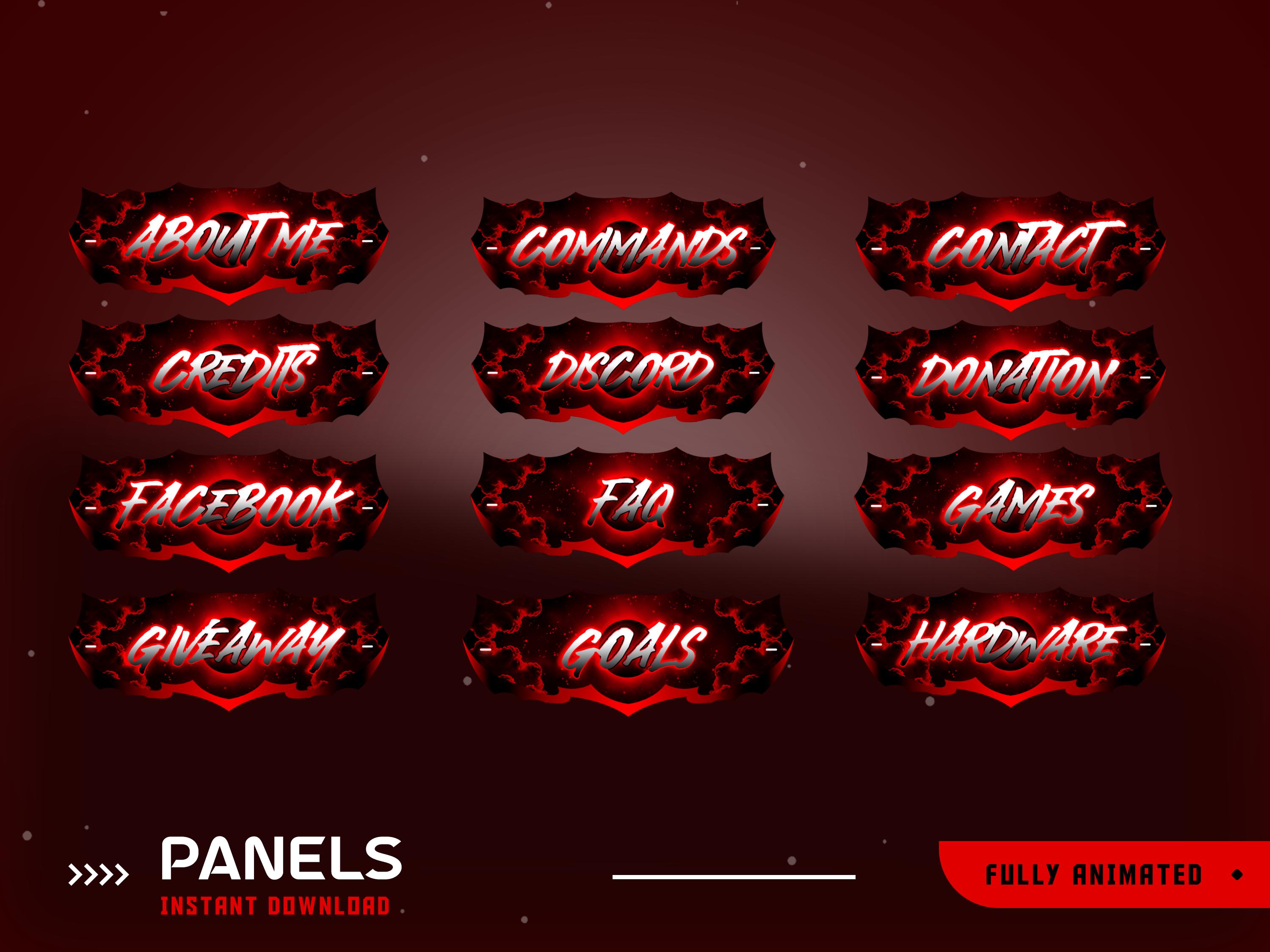 Stream Over Red Dark Red Cloud Animated Stream Overlay Package, Red Stream Overlay ...