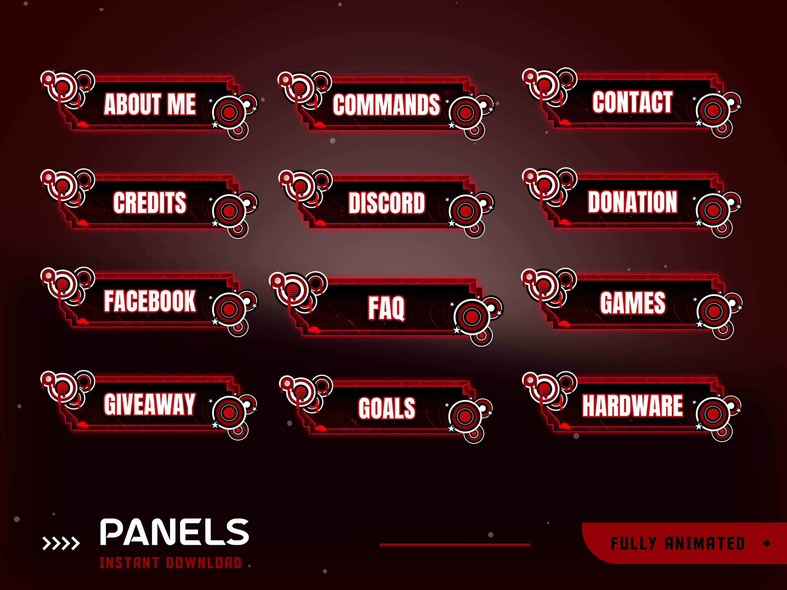 Red Zone Animated Stream Overlay Package, Red Black Stream Overlay ...