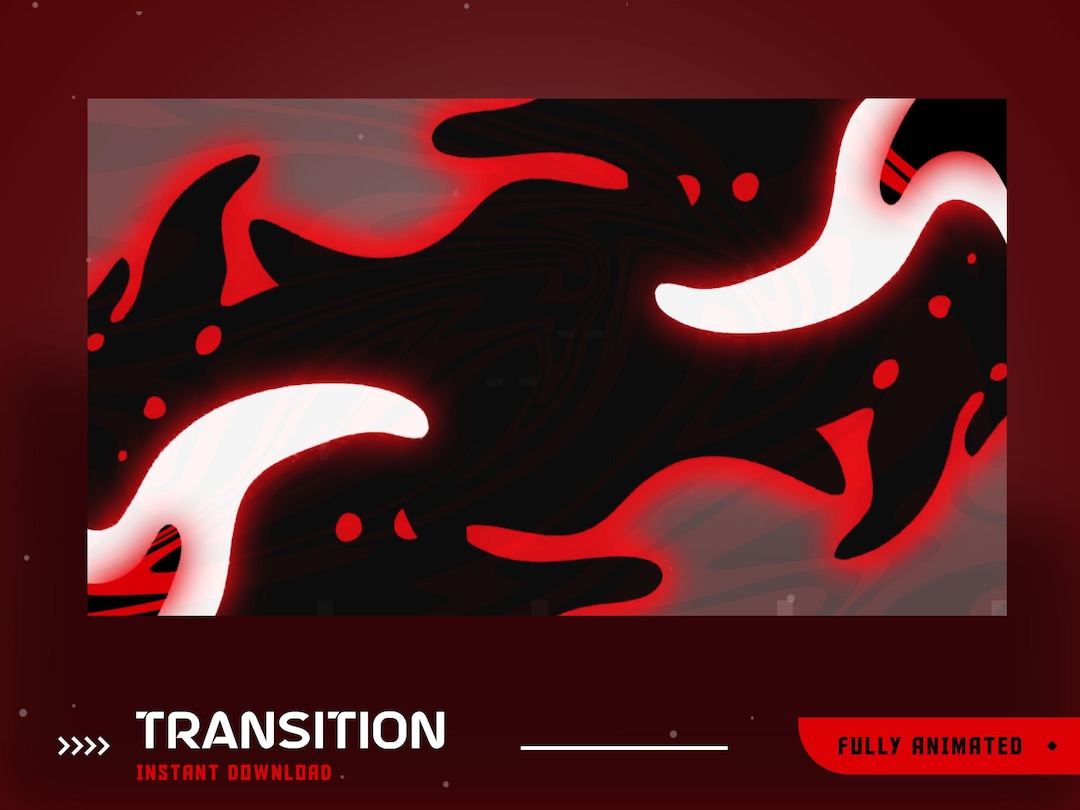 Stream Transition Sticker Liquid Animated Stinger Transition Overlay Package, Red Black Stream ...