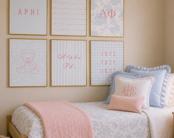Alpha Phi Sorority Prints | Pastel Dorm Decor, APhi, College Wall Art (Digital Download)