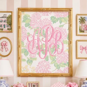 Personalized Monogram Print | Preppy Southern Watercolor Flowers (Digital Download)