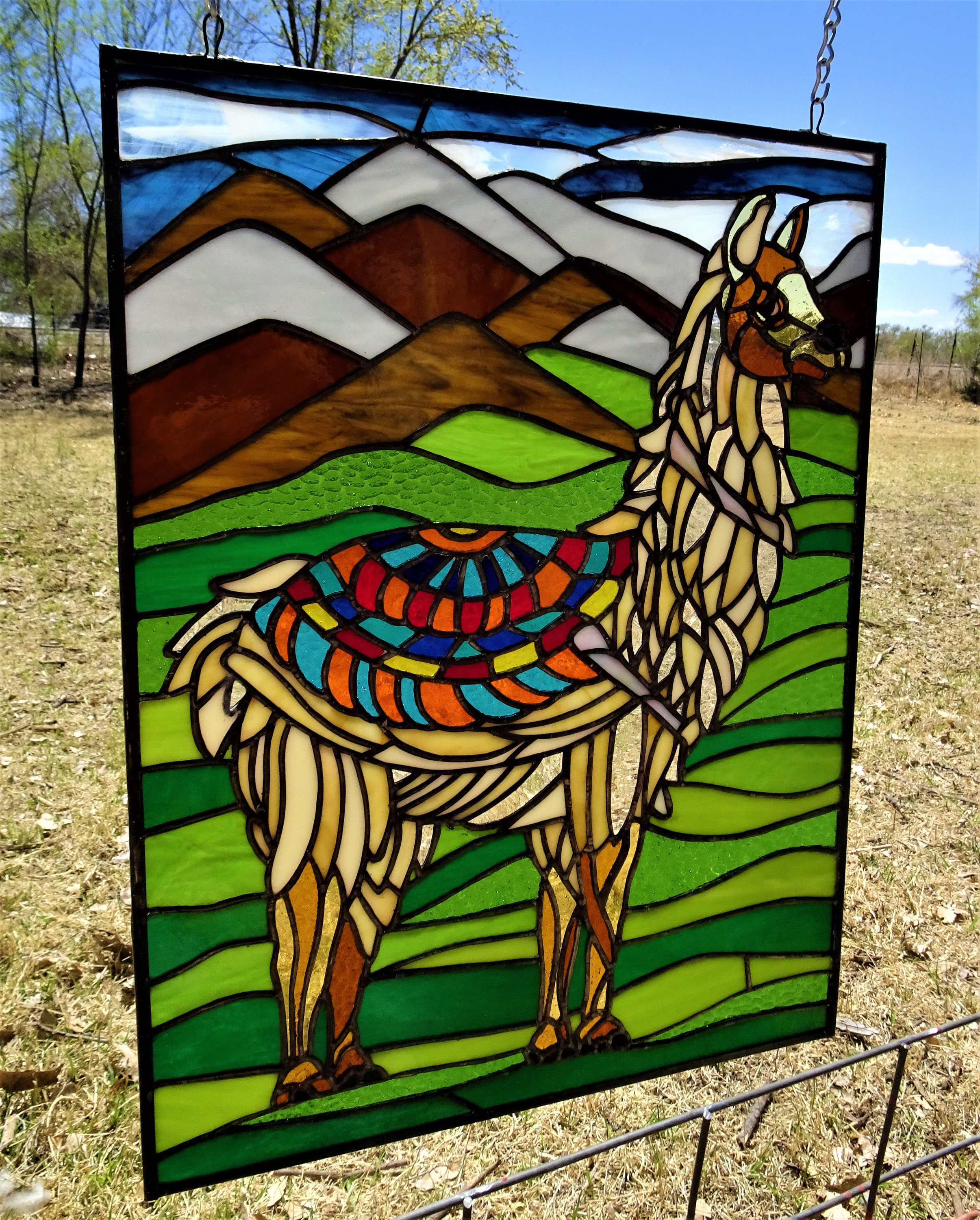 To Honor the Llama Stained Glass 24 Inches Tall by 18 Inches Etsy