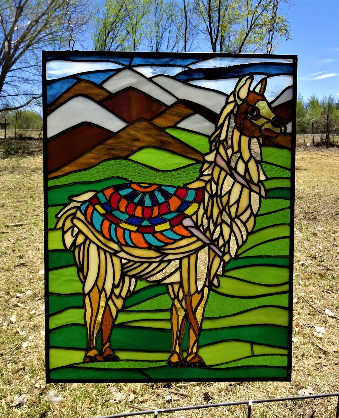 To Honor the Llama Stained Glass 24 Inches Tall by 18 Inches Etsy