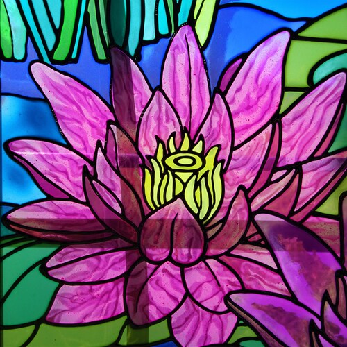 You Need A Frog in Your Window, Faux stained Glass, Lots of Detail (12.5 inches tall by shops 15.5 inches wide)