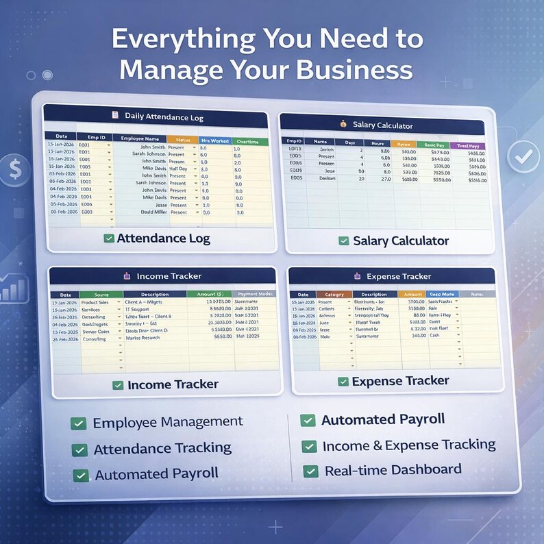 Employee Tracker Excel Template | Payroll Salary Calculator ...