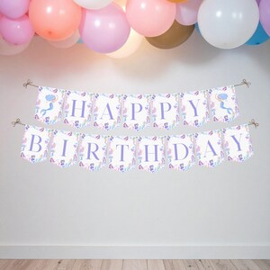 Welcome your guests in style with this beautiful mermaid happy birthday banner, perfect for any under the sea birthday shellebration. Featuring delicate, scattered little mermaids and sea creatures in a soft colour template, this design is soft, playful and perfect for a splish splash shellebration or under the sea themed party. Designed to match our mermaid birthday invitation, welcome sign and cupcake toppers.