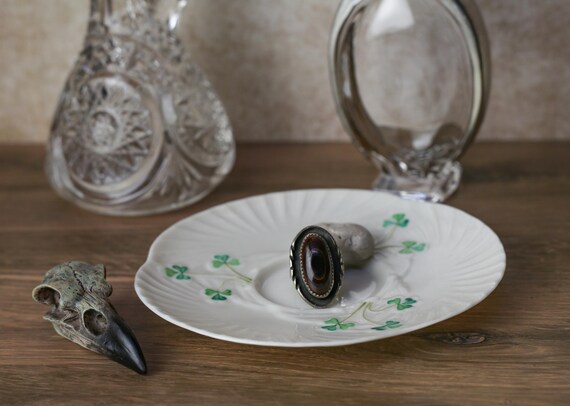 Sterling Silver Amber Stone Ring - image 1