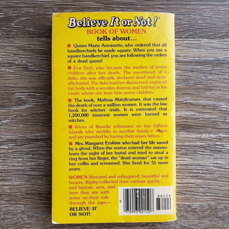 Ripley's Believe It Or Not Book of Women. 1976. An Almanac of Fascinating Facts and Remarkable Revelations... Paperback. image 2