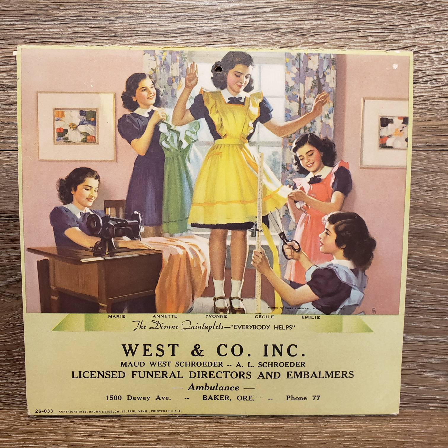 Dionne Quintuplets Calendar Etsy