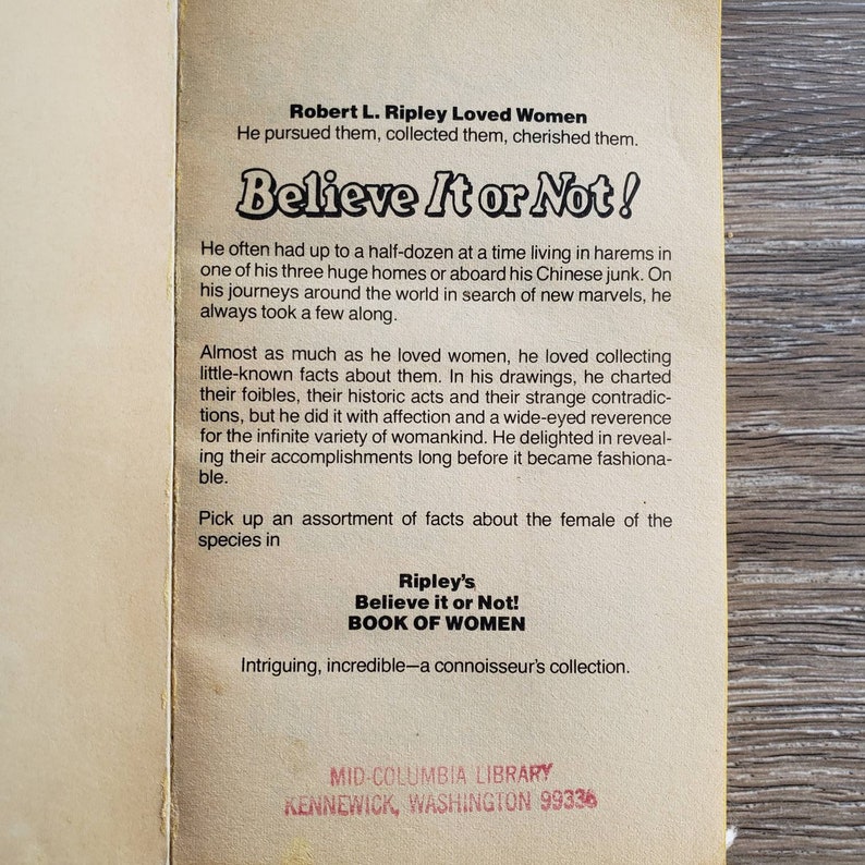 Ripley's Believe It Or Not Book of Women. 1976. An Almanac of Fascinating Facts and Remarkable Revelations... Paperback. image 4