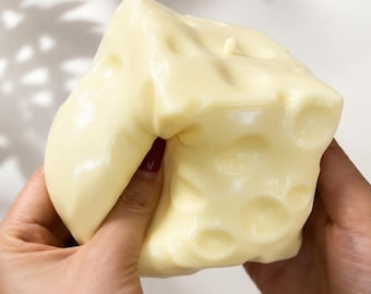 Jumbo Cheese Cube Squishy | Big Slow Rising Stress Ball