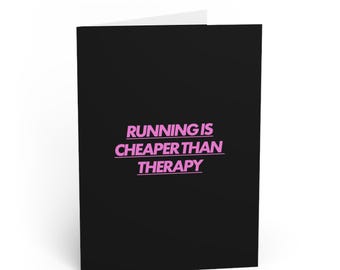 Running Is Cheaper Than Therapy Greeting Card | Funny Runner Card, Knees Invoice