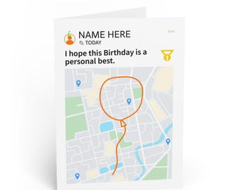 Customisable Strava Birthday Card - add name to card