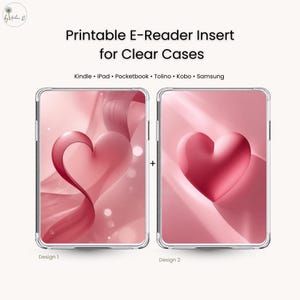 2er-Set Herzen E-Reader Inserts (PDF) – Clear Case Cover Set | für Kindle, Kobo, Tolino & iPad
