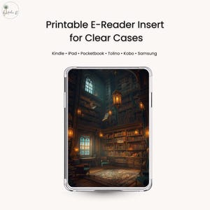 Dark Academia Library E-Reader Insert (PDF) – Library Look Clear Case Cover | for Kindle, Kobo, Tolino & iPad