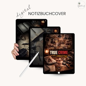 Digital Notebook Cover True Crime | 3 Dark Crime Covers for Goodnotes, Samsung Notes, Notability