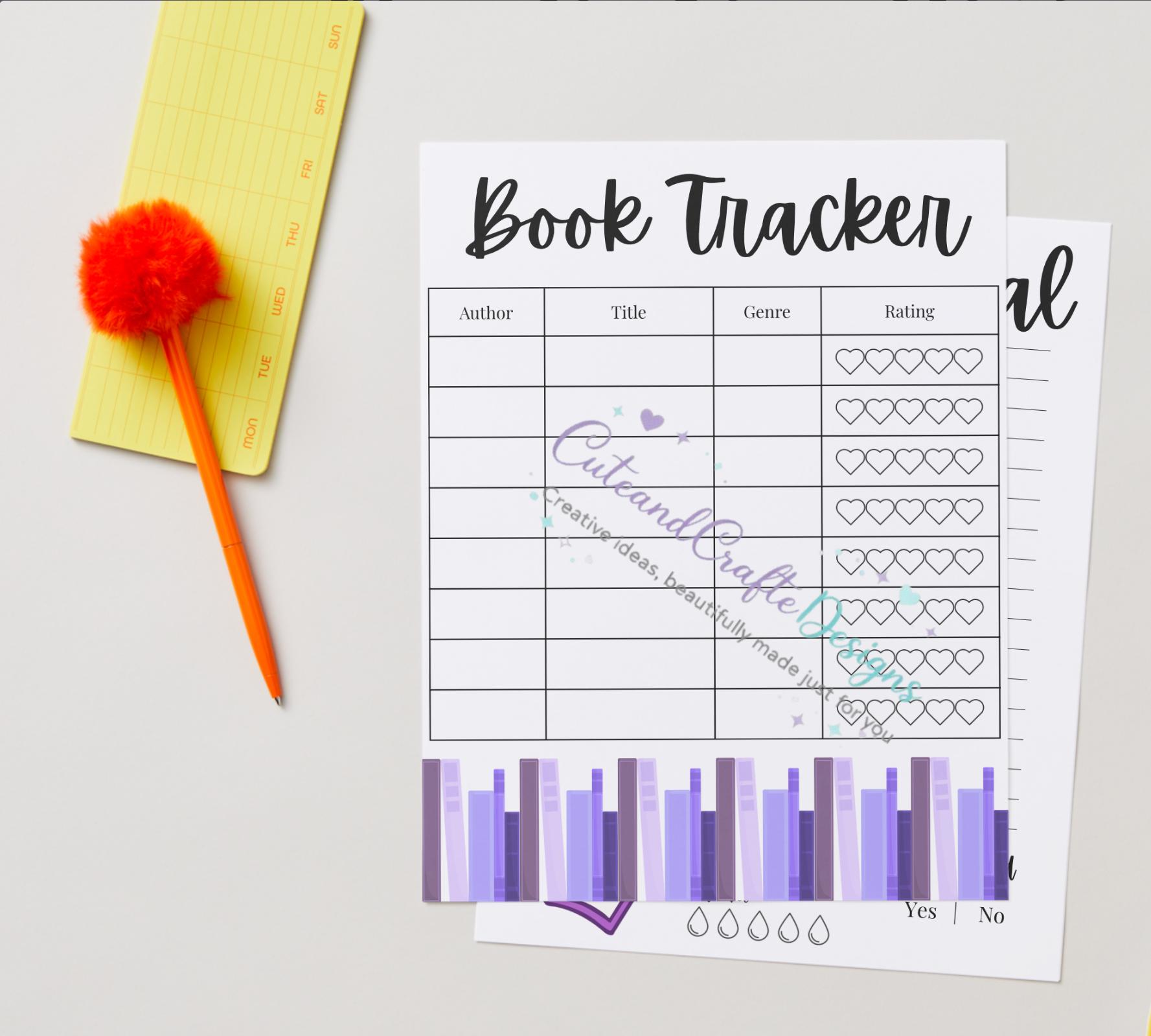 Book Tracker Printable | Reading Log Journal PDF (digital Download) - Etsy