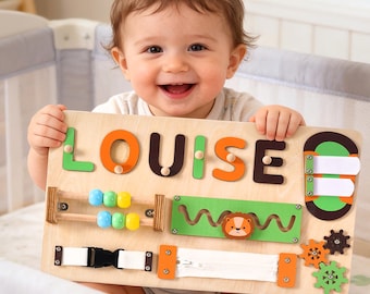 Personalized Name Puzzle for Baby, Custom Handmade Wooden Toy, 1st Birthday Gift for Kids, Christmas Gifts for Toddler, Unique New Baby Gift