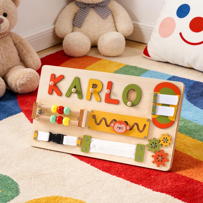 Personalized Name Puzzle, Kids Busy Board, Early Learning Puzzle, Baby Room Decor, 1st Birthday Gift for Kids, Baby Girl 1st Christmas Gift