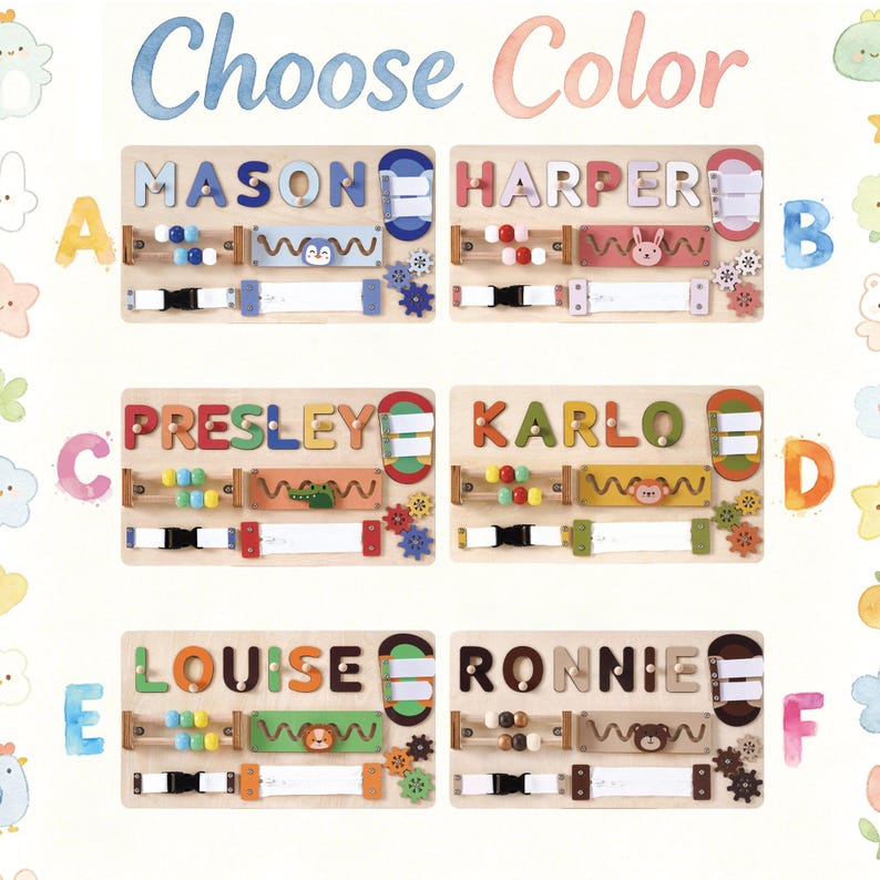 Personalized Name Puzzle, Kids Busy Board, Early Learning Puzzle, Baby Room Decor, 1st Birthday Gift for Kids, Baby Girl 1st Christmas Gift