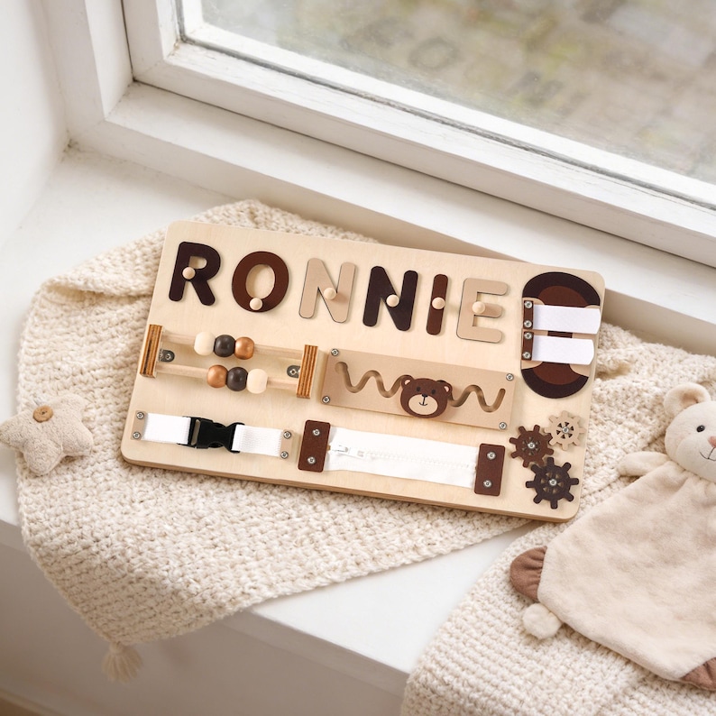 Personalized Name Puzzle, Kids Busy Board, Early Learning Puzzle, Baby Room Decor, 1st Birthday Gift for Kids, Baby Girl 1st Christmas Gift