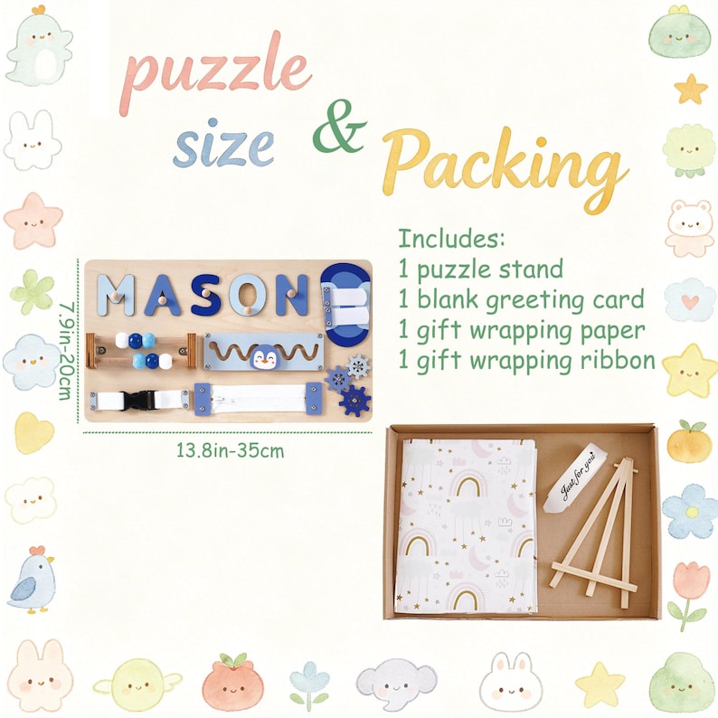 Personalized Name Puzzle, Kids Busy Board, Early Learning Puzzle, Baby Room Decor, 1st Birthday Gift for Kids, Baby Girl 1st Christmas Gift
