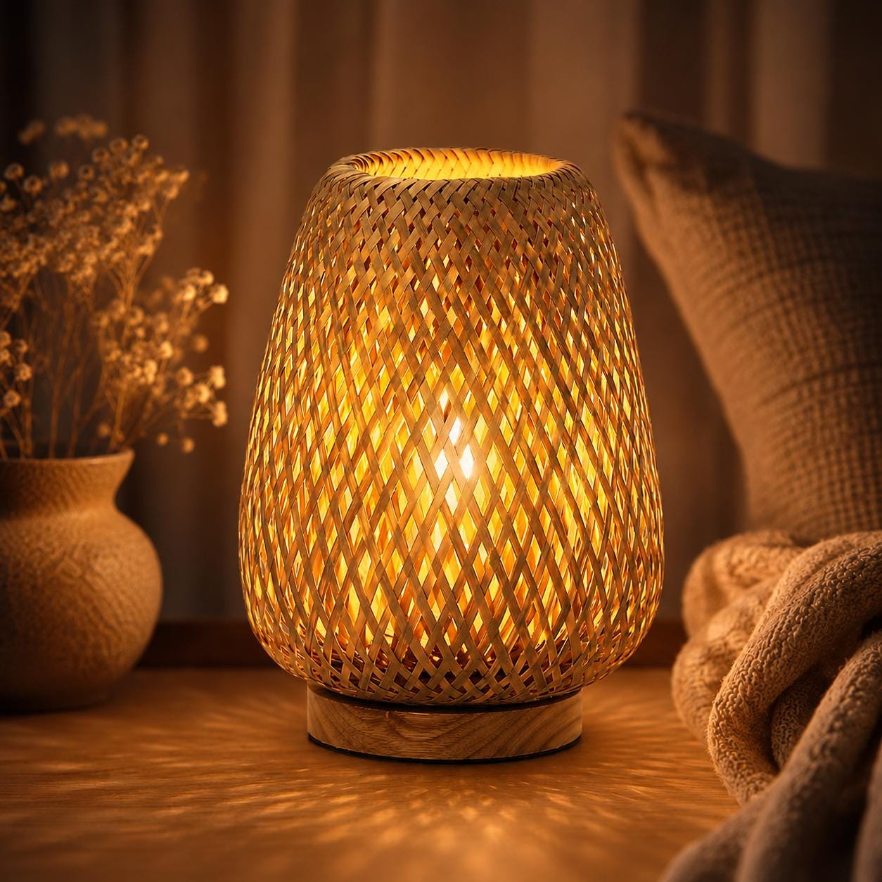 Geflochtenem bambus lampe - Etsy.de