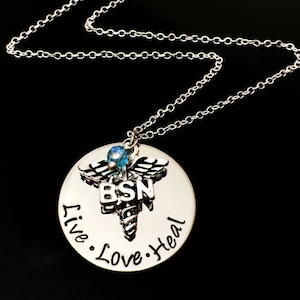 BSN Bachelor of Science Nursing Personalized BSn rn  Nurse Necklace - RN -Bsn Necklace - Nurse Gift - Nursing Graduation -RN -Bsn  Student