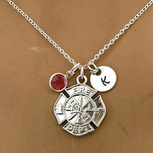 Hand Stamped Fire Fighter Necklace,Fireman Gift ,Firefighter Jewelry, Gift For A Fireman, Silver Necklace,Fire Department, Fireman Gift