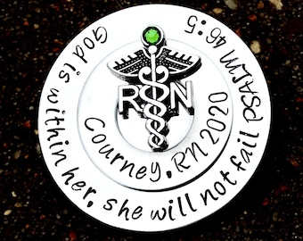 Personalized RN Pin: Stainless Steel Nurse Pinning Ceremony Gift