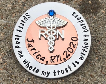 Personalized RN Nurse Pin, Nursing School Graduate Registered Nurse Pin Nursing Graduation Pin,Gifts For RN ,RN Nursing Pinning Ceremony