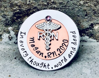 Personalized RN Nurse Pin Nursing School Graduate Registered Nurse Pin Nursing Graduation Pin,Gifts For RN ,RN Nursing Pinning Ceremony