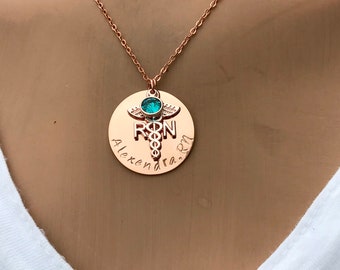 Nurse Earrings Nurse Necklace RN Jewelry LPN Jewelry BSN Jewelry Medical Jewelry Set Sweet Office Gift Xmas Stocking Stuffer Custom Add Name