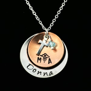 Medical Assistant MA Necklace - Ma Necklace - Medical Graduation Gift - MA gift - MA student gift - Medical Gift - Personalized ma Gift
