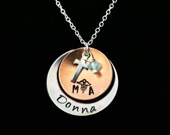 Medical Assistant MA Necklace - Ma Necklace - Medical Graduation Gift - MA gift - MA student gift - Medical Gift - Personalized ma Gift