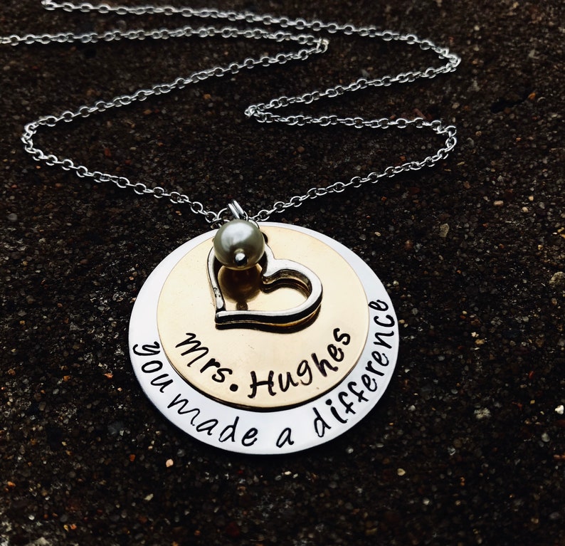 Personalized teacher necklace Clearance