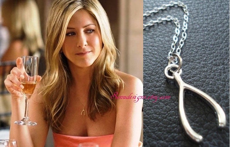 Silver Wishbone Necklace-Celebrity Inspired gift for her bridesmaid gift