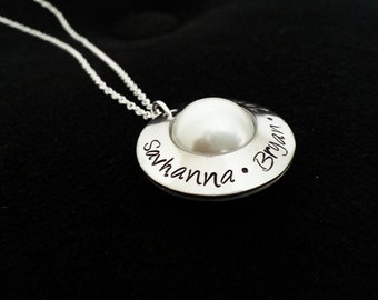 Hand Stamped Grandma Necklace - Mothers Necklace  - Personalized Jewelry - Grandmother Jewelry - Personalized Necklace -  Family Necklace