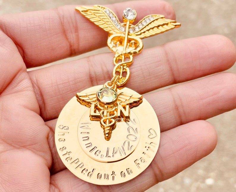 Gold Stethoscope LPN Pin Gold Nurse Pin LPN BSN Rn Nurse Etsy
