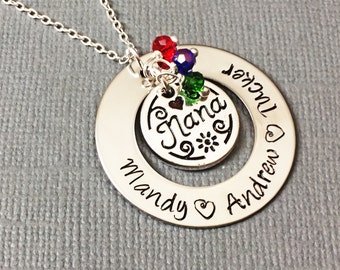 Hand stamped Nana Necklace / Personalized Nana Necklace - Personalized Jewelry - Grandmother Jewelry / Personalized Necklace - Nana