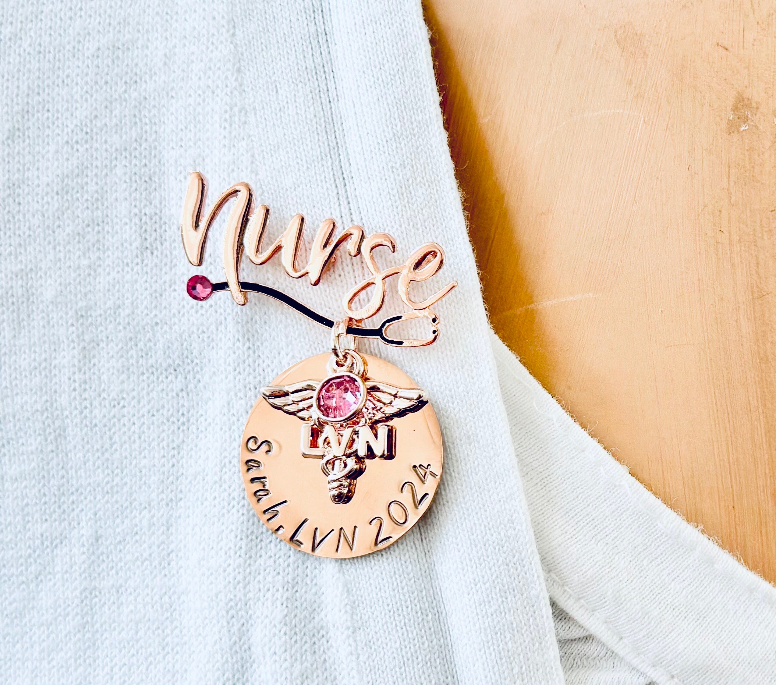 Rose Gold LVN Pin - Licensed Vocational Nurse Pin - LVN Pin - Nurse ...
