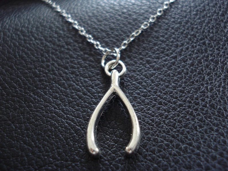 Silver Wishbone Necklace-Celebrity Inspired gift for her bridesmaid gift