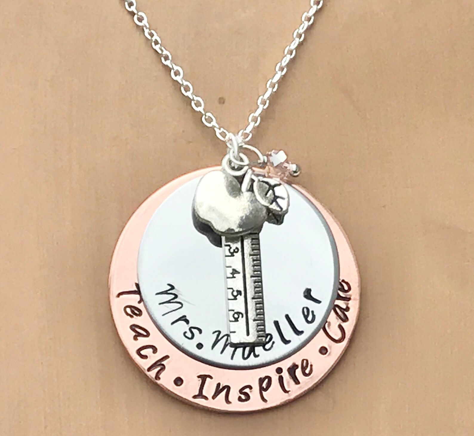 Personalized Teacher Necklace Teacher's Jewelry Etsy