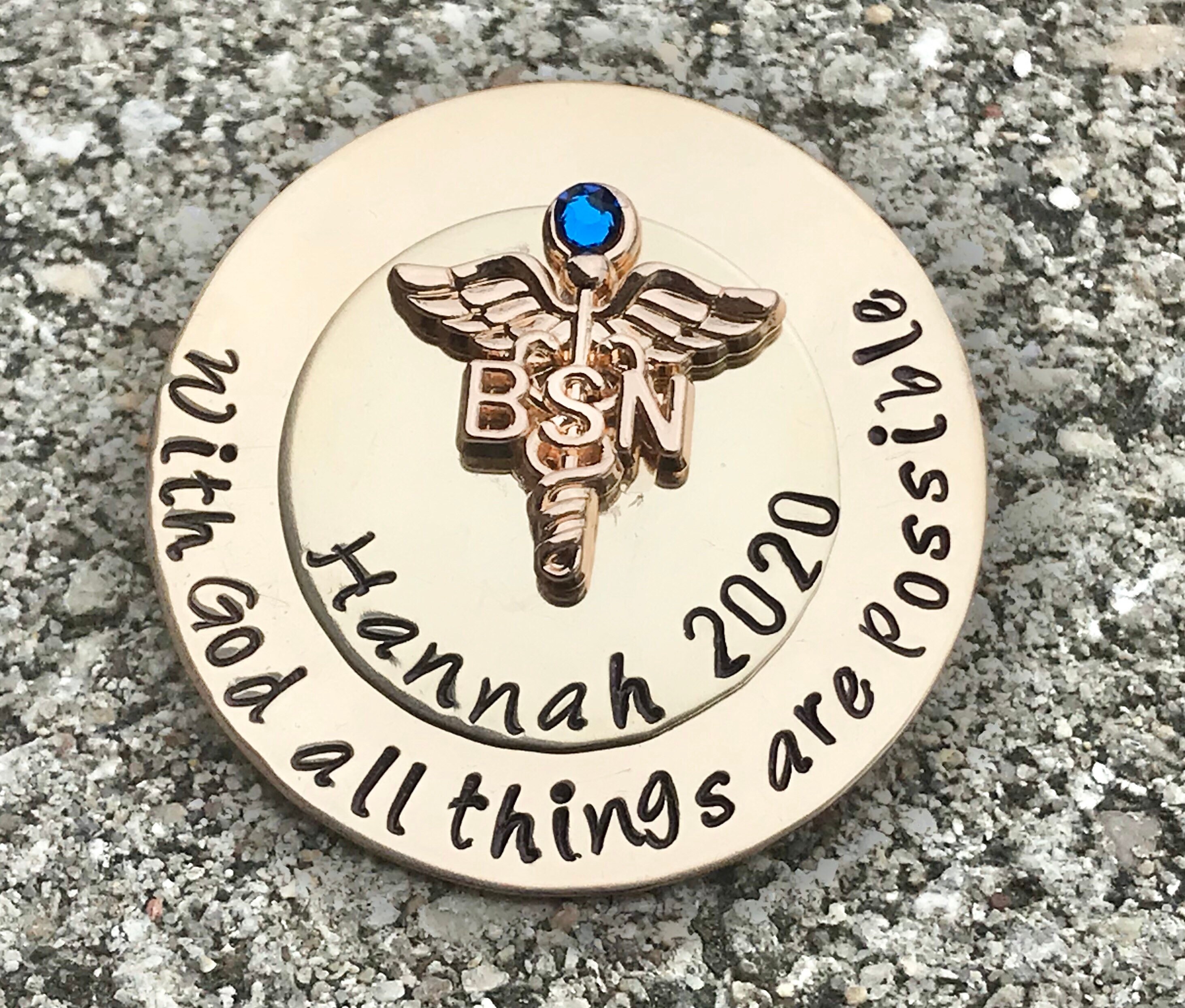 Personalized Gold BSN Pin BSN Nursing Pin For Nurse Etsy