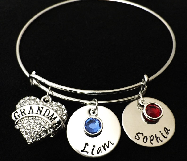 Personalized Charm Bracelet Grandma Bracelet Grandchild Etsy