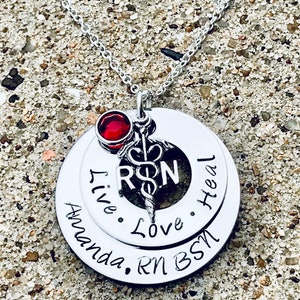 Hand Stamped Jewelry / Nurse Jewelry RN LPN Thank You - Etsy