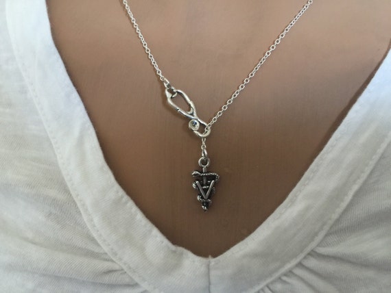 Veterinarian Vet Stethoscope vet Caduceus animal Doctor Necklace