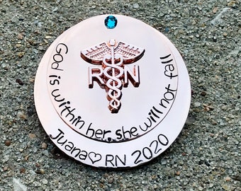 Rose Gold RN Nurse Pin - RN Pin - Nurse Graduation - Pinning Ceremony Gift - Custom RN Pin - Nurse pin - Nurse Gift
