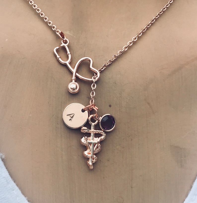 Rose Gold Veterinarian Necklace Gift for Vet Vet tech gift Etsy