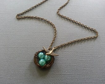 Turquoise Bird's Nest Necklace